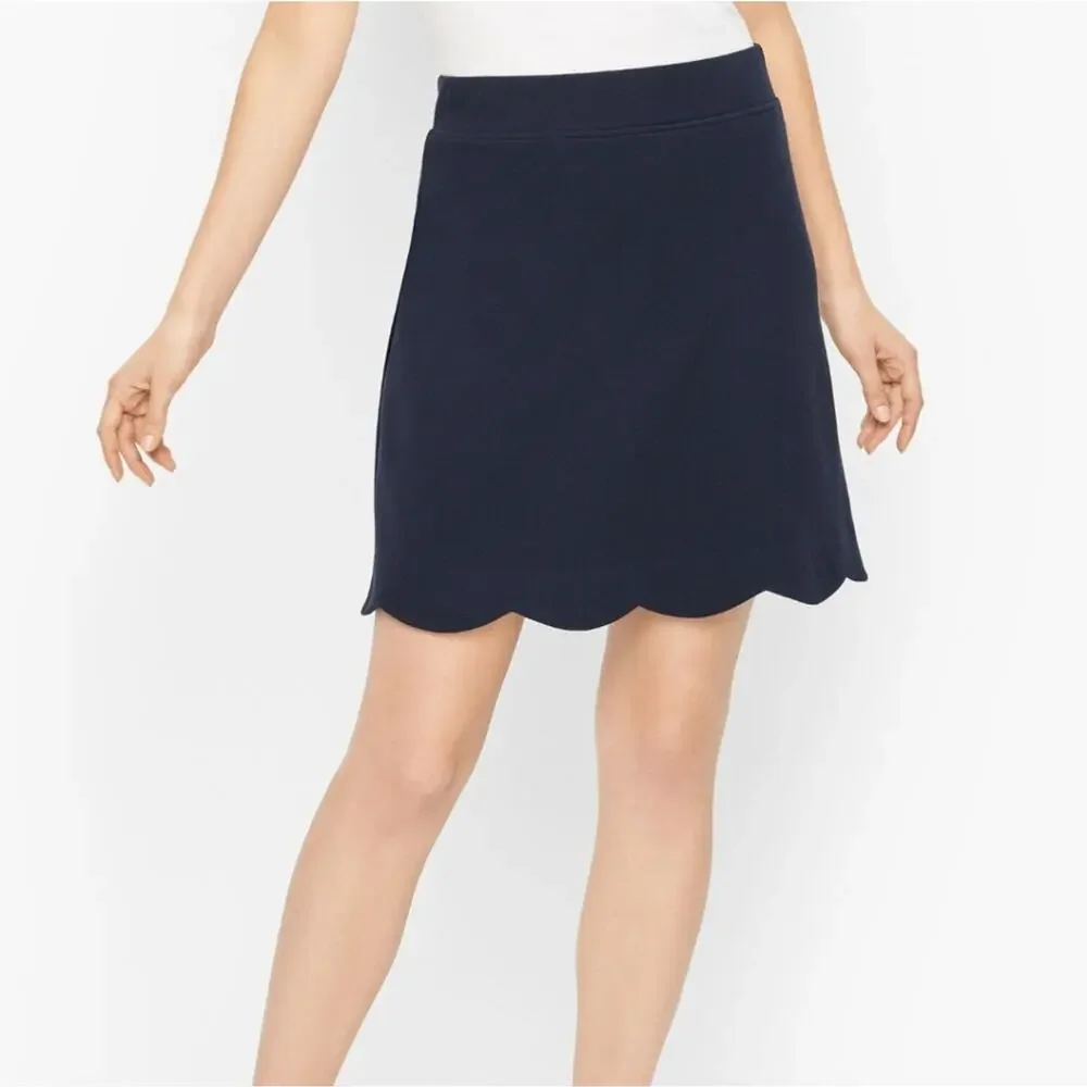Talbots scalloped navy blue stretch pencil‎ skirt plus size 22W